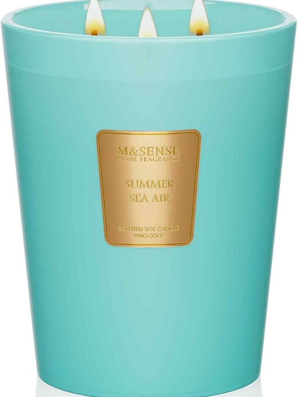 Large 35oz 3-Wick Soy Candle - Summer Sea Air Scent, Perfect Housewarming Gift
